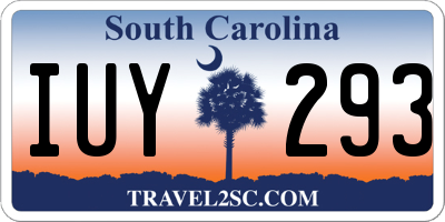 SC license plate IUY293