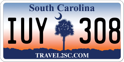 SC license plate IUY308