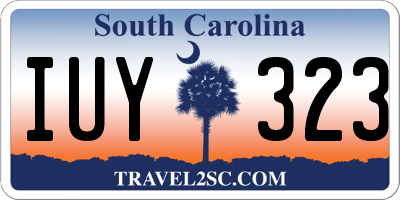 SC license plate IUY323