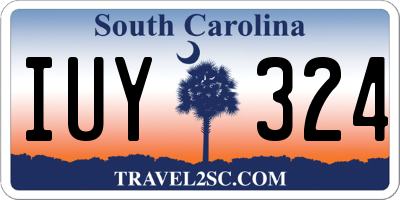 SC license plate IUY324
