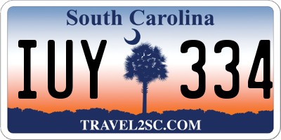 SC license plate IUY334
