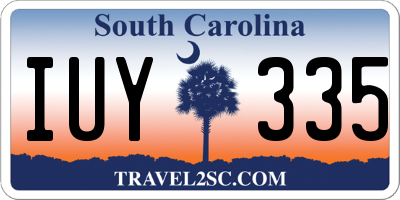 SC license plate IUY335