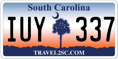 SC license plate IUY337