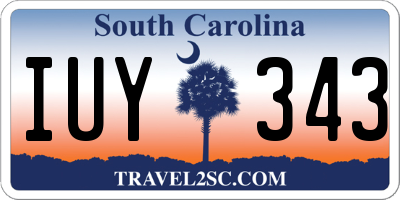 SC license plate IUY343