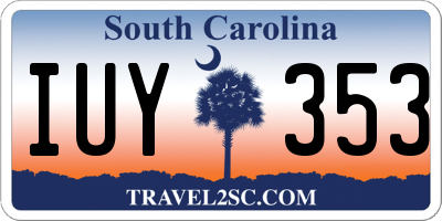 SC license plate IUY353