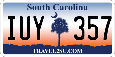 SC license plate IUY357