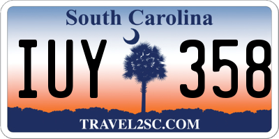 SC license plate IUY358