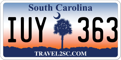 SC license plate IUY363