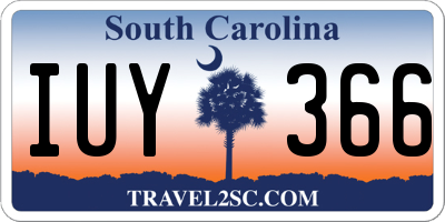 SC license plate IUY366