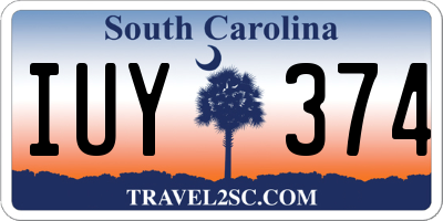 SC license plate IUY374