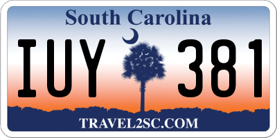 SC license plate IUY381
