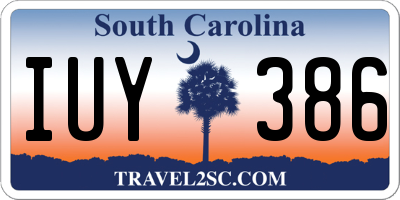 SC license plate IUY386