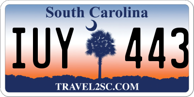 SC license plate IUY443