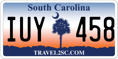 SC license plate IUY458