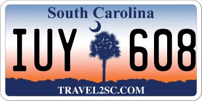 SC license plate IUY608