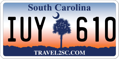 SC license plate IUY610
