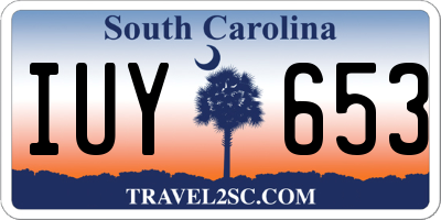 SC license plate IUY653