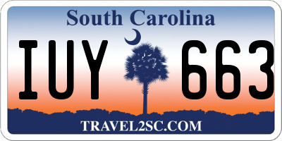 SC license plate IUY663