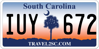 SC license plate IUY672