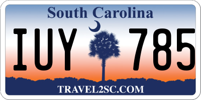 SC license plate IUY785