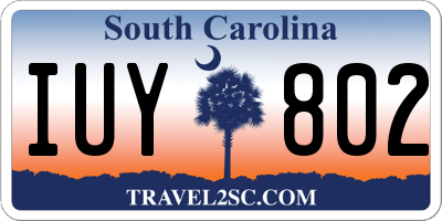 SC license plate IUY802