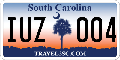 SC license plate IUZ004