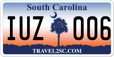 SC license plate IUZ006
