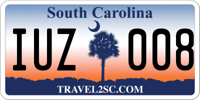 SC license plate IUZ008