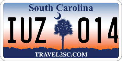 SC license plate IUZ014