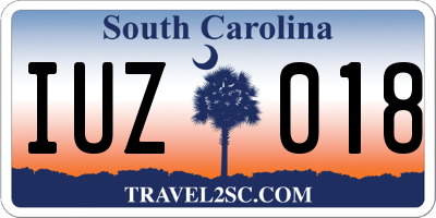 SC license plate IUZ018