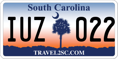 SC license plate IUZ022