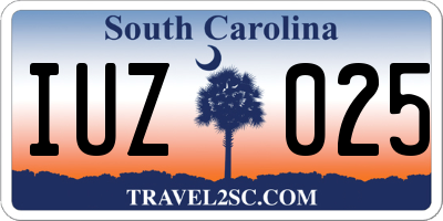 SC license plate IUZ025