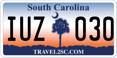 SC license plate IUZ030