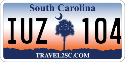 SC license plate IUZ104
