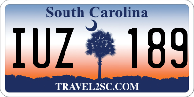 SC license plate IUZ189