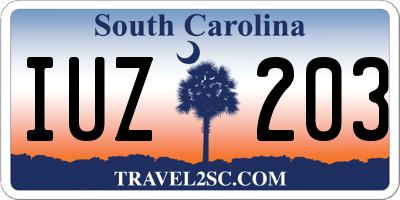 SC license plate IUZ203