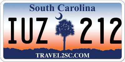SC license plate IUZ212