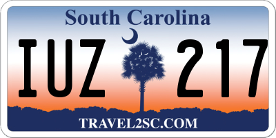 SC license plate IUZ217