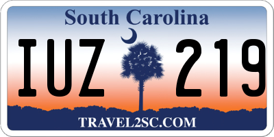 SC license plate IUZ219