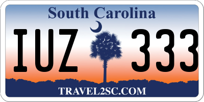 SC license plate IUZ333