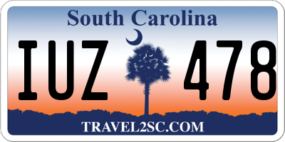 SC license plate IUZ478