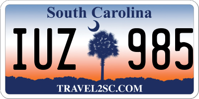 SC license plate IUZ985