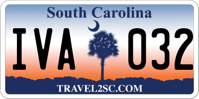 SC license plate IVA032