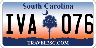 SC license plate IVA076