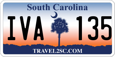 SC license plate IVA135