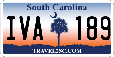 SC license plate IVA189