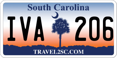 SC license plate IVA206