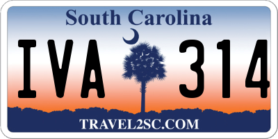 SC license plate IVA314