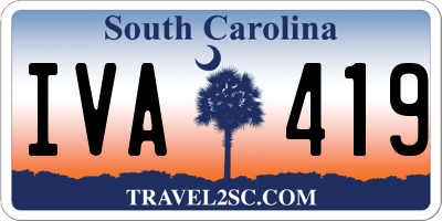 SC license plate IVA419