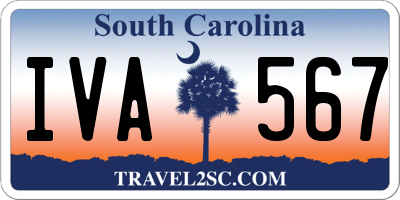SC license plate IVA567